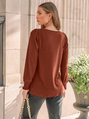 Long Sleeve Shirts Womens Pleated Business Casual Blouses