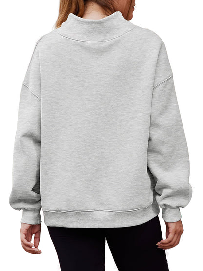 Women's Half Turtleneck Fleece Casual Sweatshirt Buy 2 Free Shipping