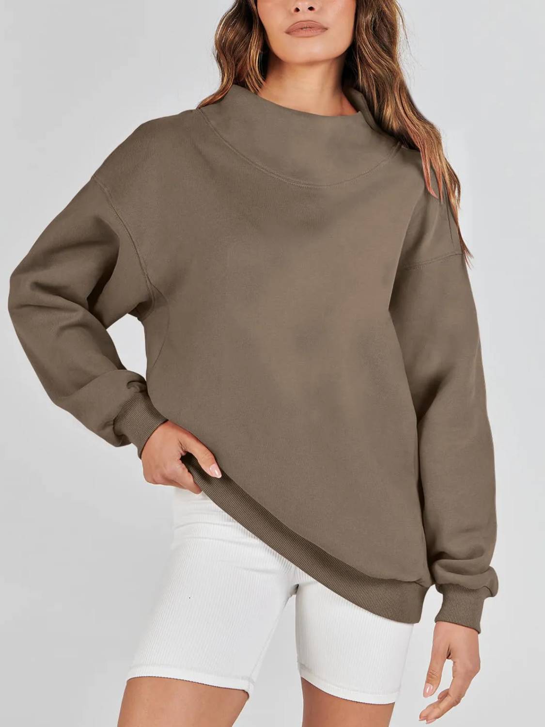 Women's Half Turtleneck Fleece Casual Sweatshirt Buy 2 Free Shipping