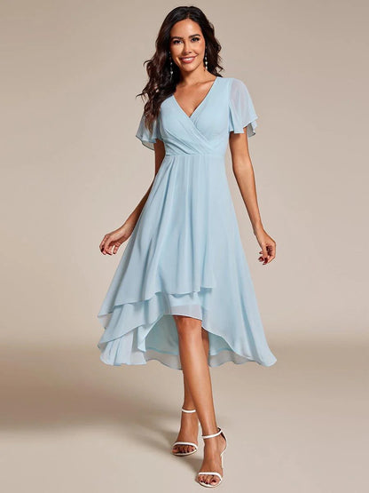 ✨Ruffles Sleeve Pleated V-Neck A-Line Midi Dress (buy two free shipping!!!)