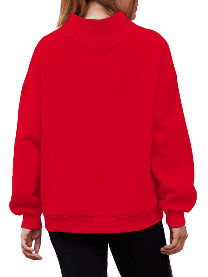 Women's Half Turtleneck Fleece Casual Sweatshirt Buy 2 Free Shipping