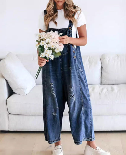 ✨Loose Fit Adjustable Strap Distressed Denim Bib Overalls(buy 2 free shipping!!!)