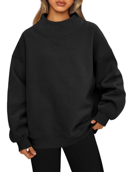 Women's Half Turtleneck Fleece Casual Sweatshirt Buy 2 Free Shipping