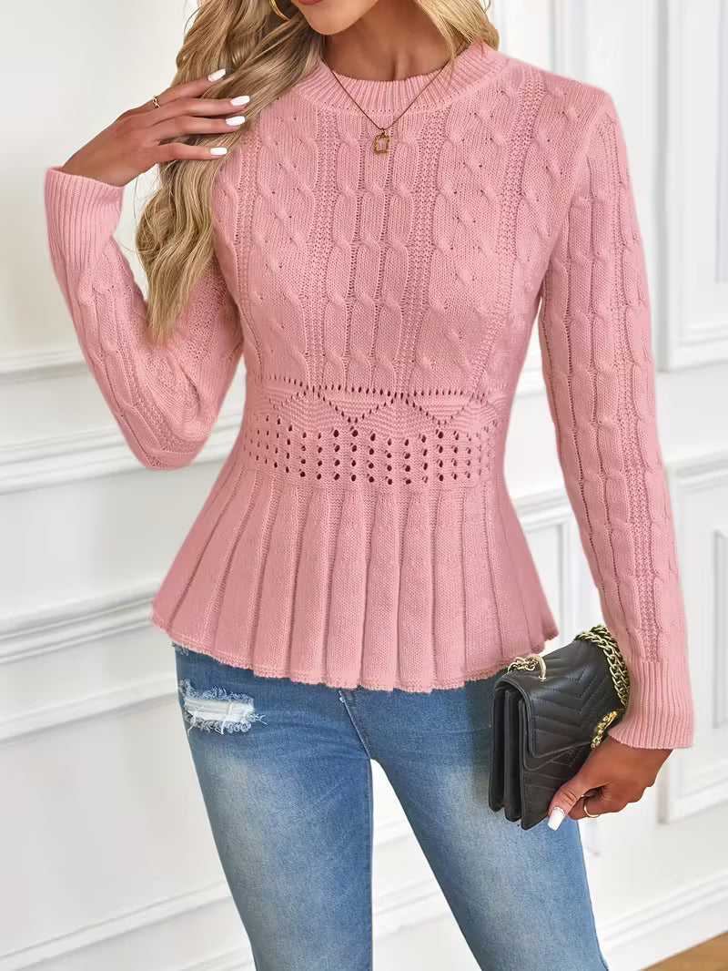 ✨Women's Chunky Knit Crew Neck Long Sleeve Knit Top (Buy 2 Free Shipping)