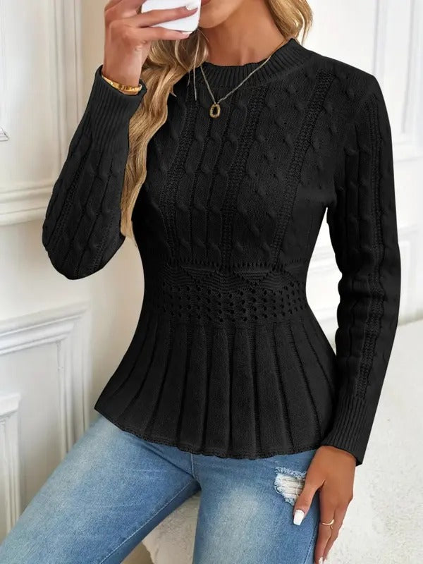 ✨Women's Chunky Knit Crew Neck Long Sleeve Knit Top (Buy 2 Free Shipping)