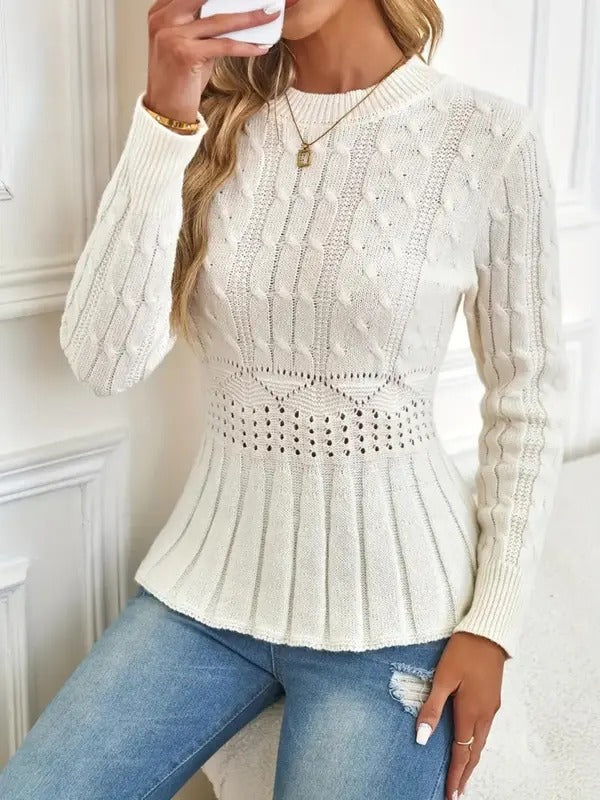 ✨Women's Chunky Knit Crew Neck Long Sleeve Knit Top (Buy 2 Free Shipping)
