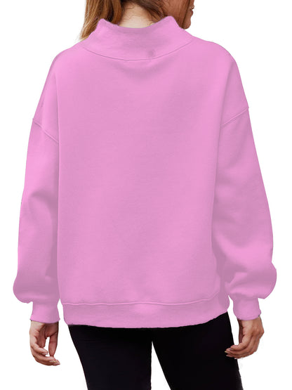 Women's Half Turtleneck Fleece Casual Sweatshirt Buy 2 Free Shipping
