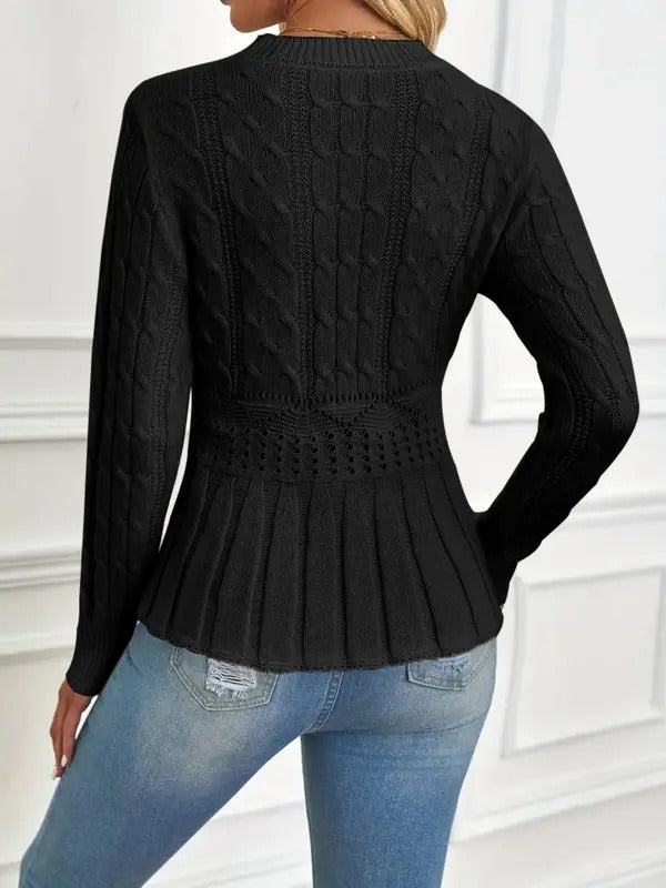 ✨Women's Chunky Knit Crew Neck Long Sleeve Knit Top (Buy 2 Free Shipping)