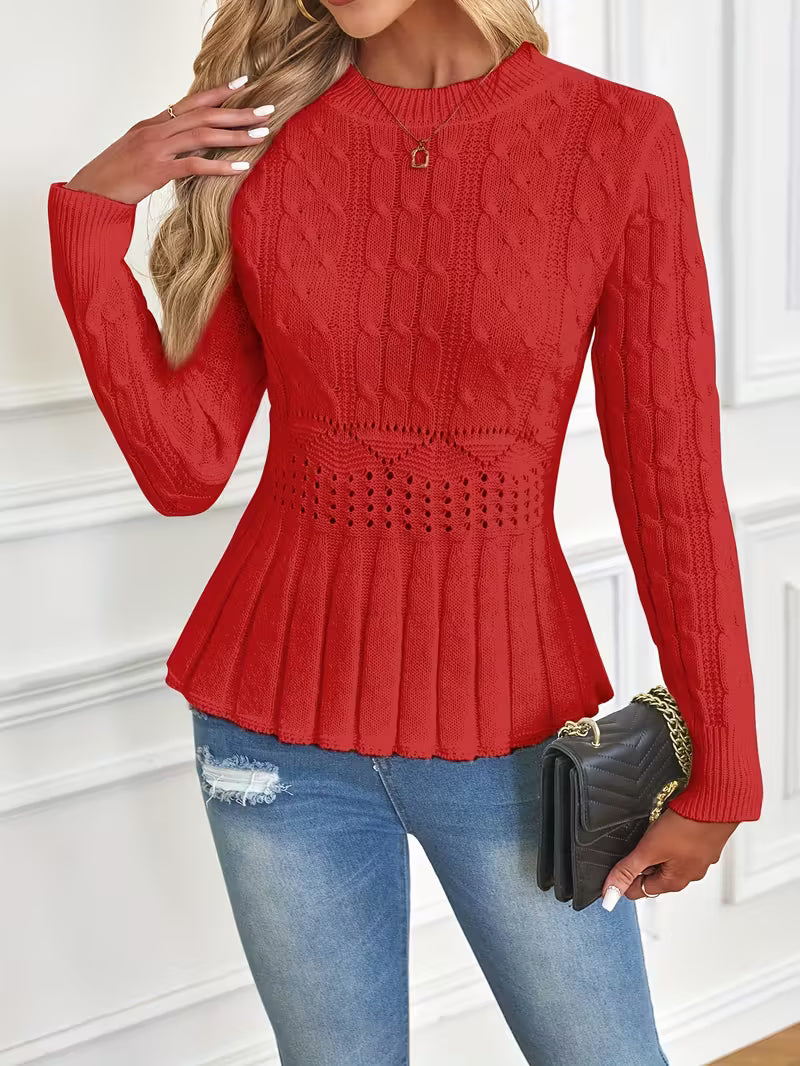 ✨Women's Chunky Knit Crew Neck Long Sleeve Knit Top (Buy 2 Free Shipping)