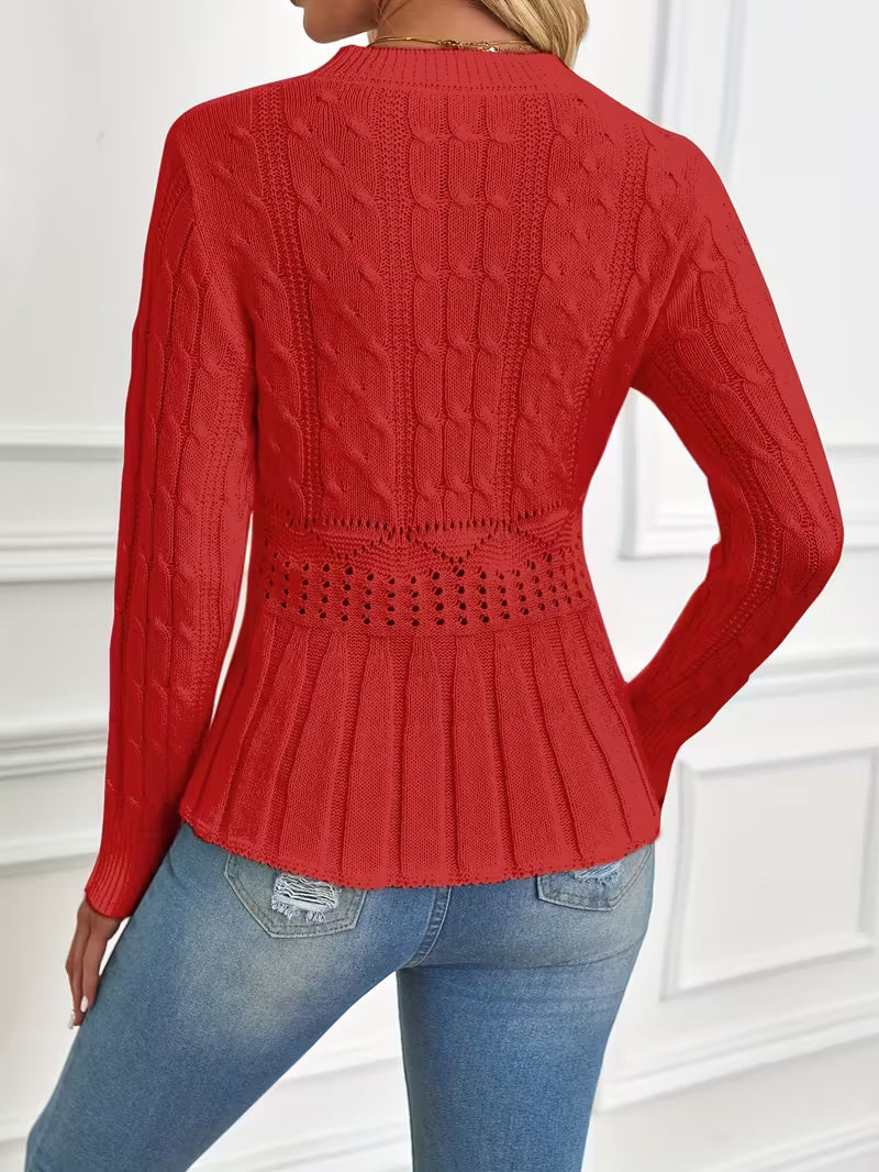 ✨Women's Chunky Knit Crew Neck Long Sleeve Knit Top (Buy 2 Free Shipping)