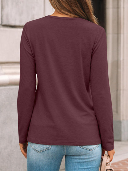 Womens Pleated Long Sleeve Tunic Tops