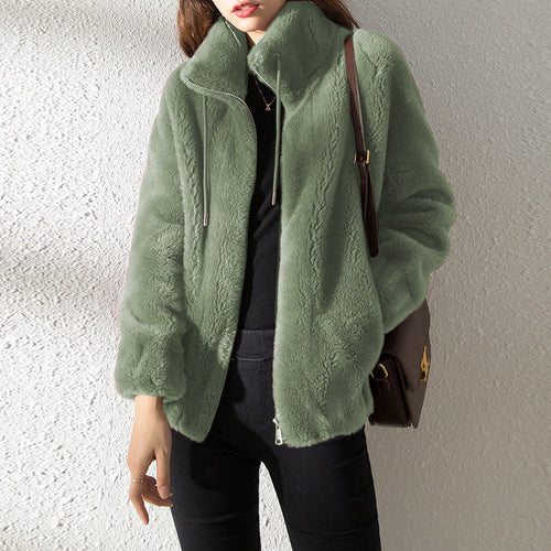 2022 Padded Coat Stand-collar Double-faced Fleece Jacket