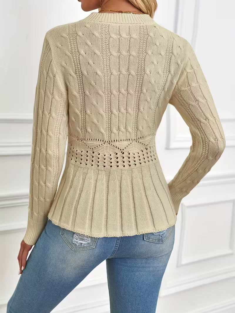 ✨Women's Chunky Knit Crew Neck Long Sleeve Knit Top (Buy 2 Free Shipping)