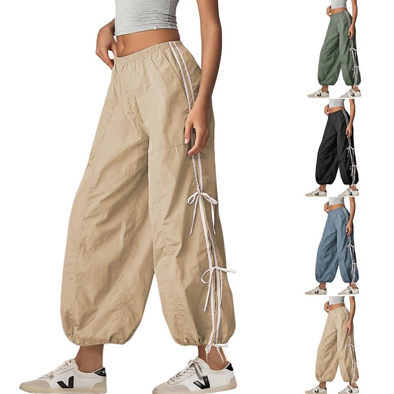 ✨ Women's Parachute Pants Elastic High Waist Full Twist Hiking Cargo Pants(Buy 2 Free Shipping!!)