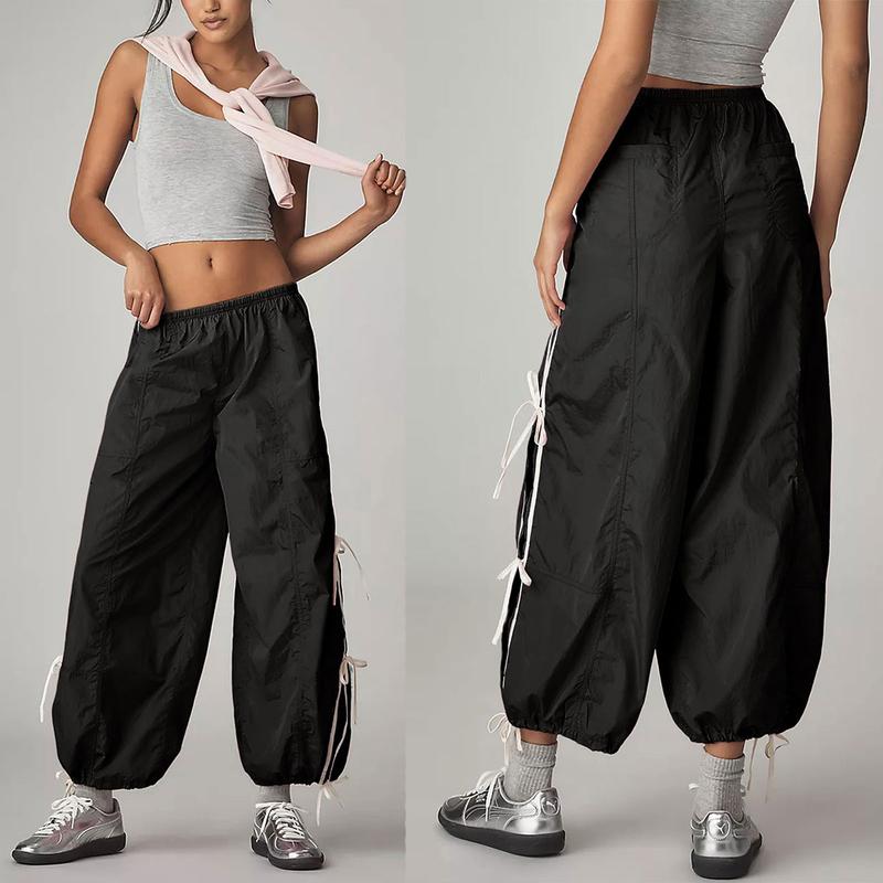 ✨ Women's Parachute Pants Elastic High Waist Full Twist Hiking Cargo Pants(Buy 2 Free Shipping!!)