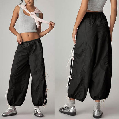 ✨ Women's Parachute Pants Elastic High Waist Full Twist Hiking Cargo Pants(Buy 2 Free Shipping!!)