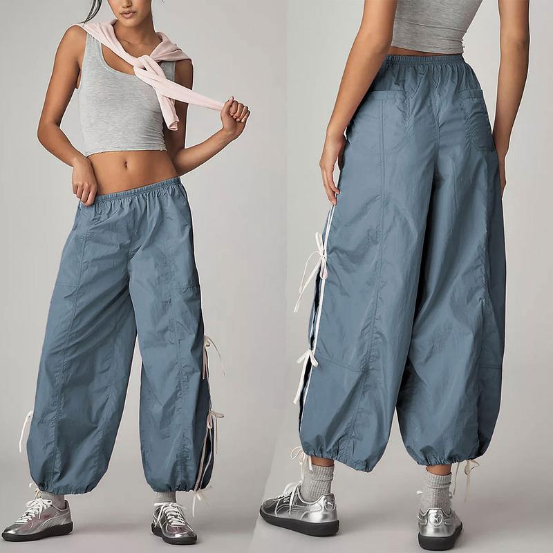✨ Women's Parachute Pants Elastic High Waist Full Twist Hiking Cargo Pants(Buy 2 Free Shipping!!)