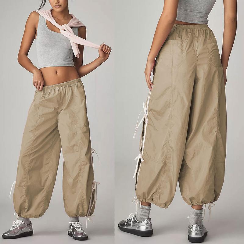 ✨ Women's Parachute Pants Elastic High Waist Full Twist Hiking Cargo Pants(Buy 2 Free Shipping!!)