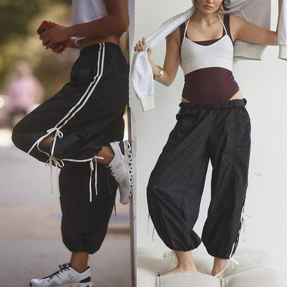 ✨ Women's Parachute Pants Elastic High Waist Full Twist Hiking Cargo Pants(Buy 2 Free Shipping!!)