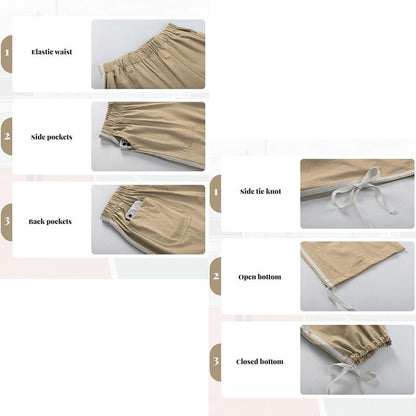 ✨ Women's Parachute Pants Elastic High Waist Full Twist Hiking Cargo Pants(Buy 2 Free Shipping!!)
