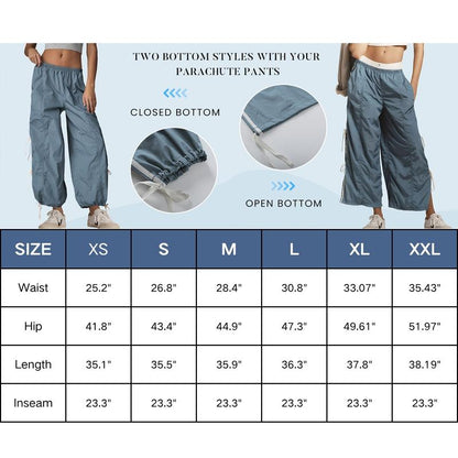 ✨ Women's Parachute Pants Elastic High Waist Full Twist Hiking Cargo Pants(Buy 2 Free Shipping!!)