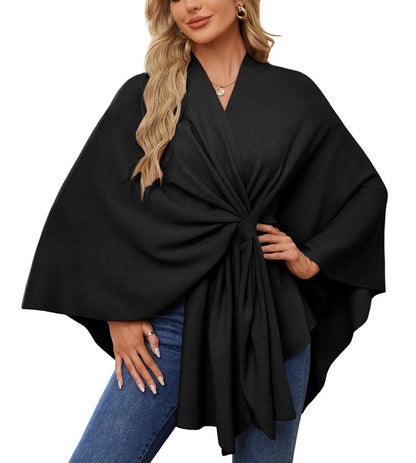 Autumn Women's Elegant Shawl Wraps Soft Open Front Poncho Sweater(Buy 2 Free Shipping)