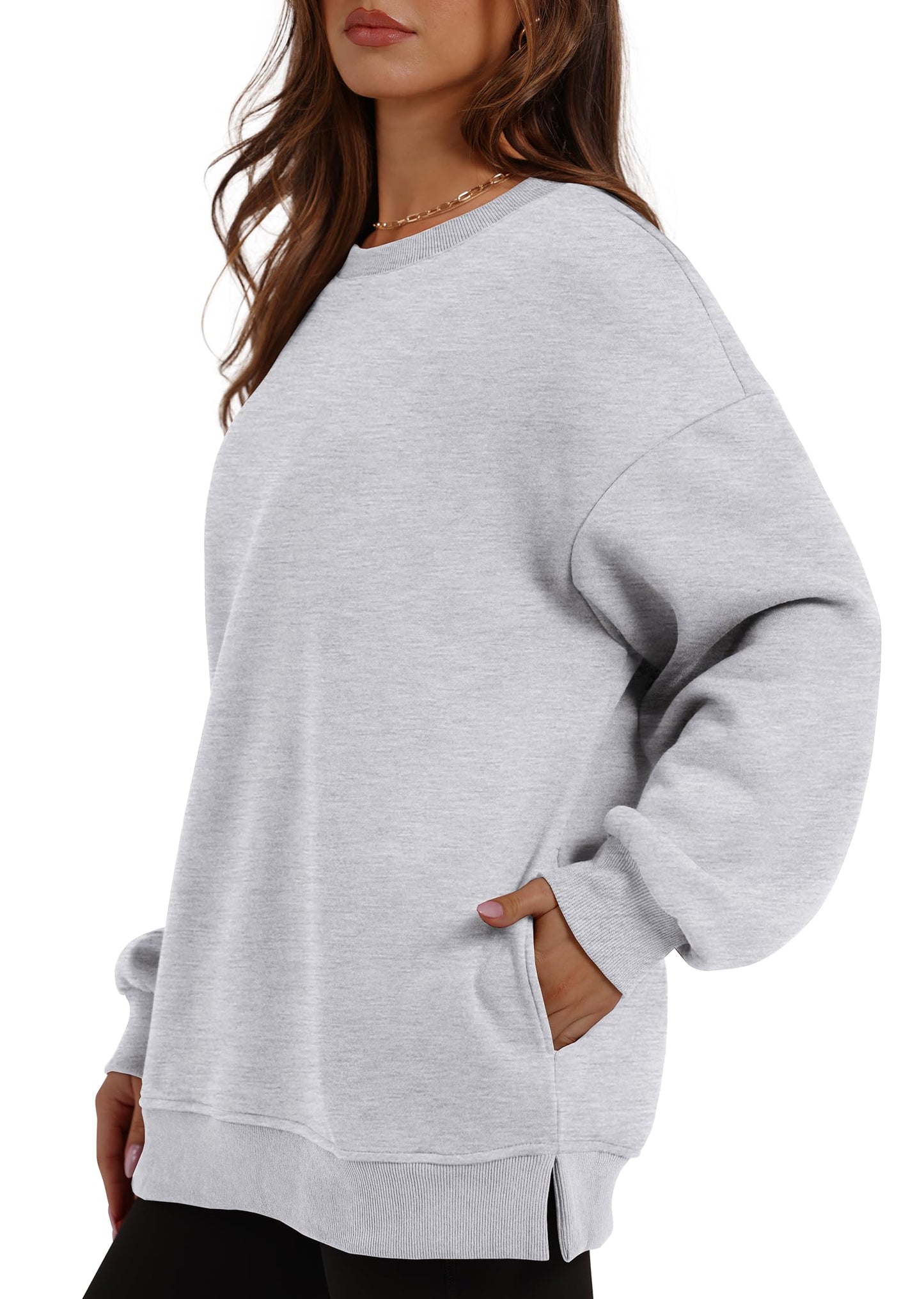 Women's Oversized Fleece Pullover with Hidden Pockets Buy 2 Free Shipping