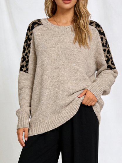 Women's Leopard Print Patchwork Sweater (Buy 2 Free Shipping)