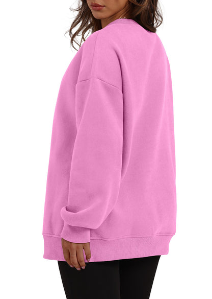 Women's Oversized Fleece Pullover with Hidden Pockets Buy 2 Free Shipping