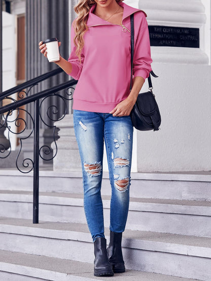 Women's Turtleneck Zipper Sweatshirt Buy 2 Free Shipping