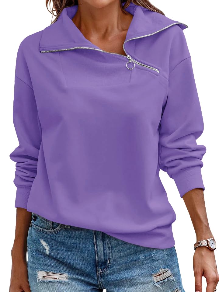 Women's Turtleneck Zipper Sweatshirt Buy 2 Free Shipping