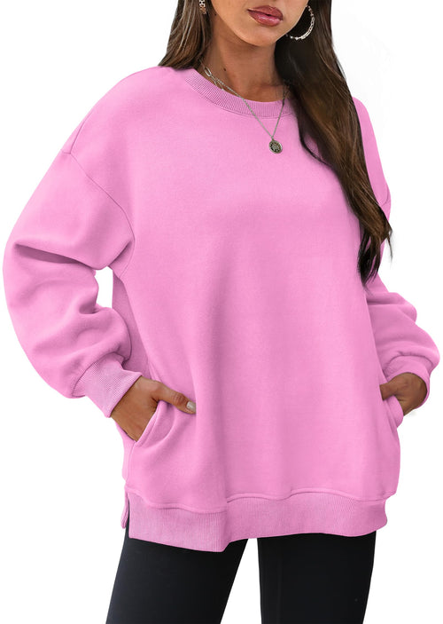 Women's Oversized Fleece Pullover with Hidden Pockets Buy 2 Free Shipping