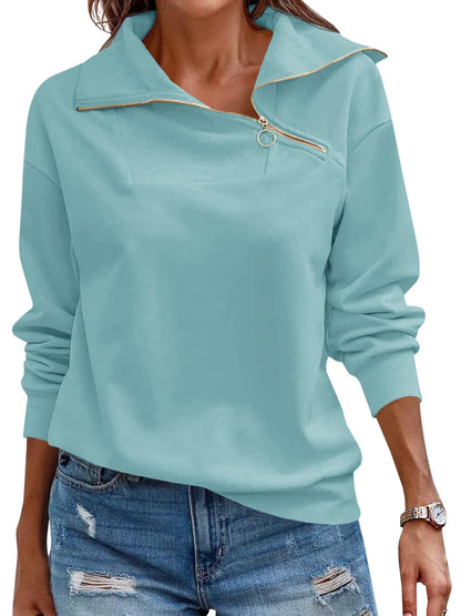 Women's Turtleneck Zipper Sweatshirt Buy 2 Free Shipping
