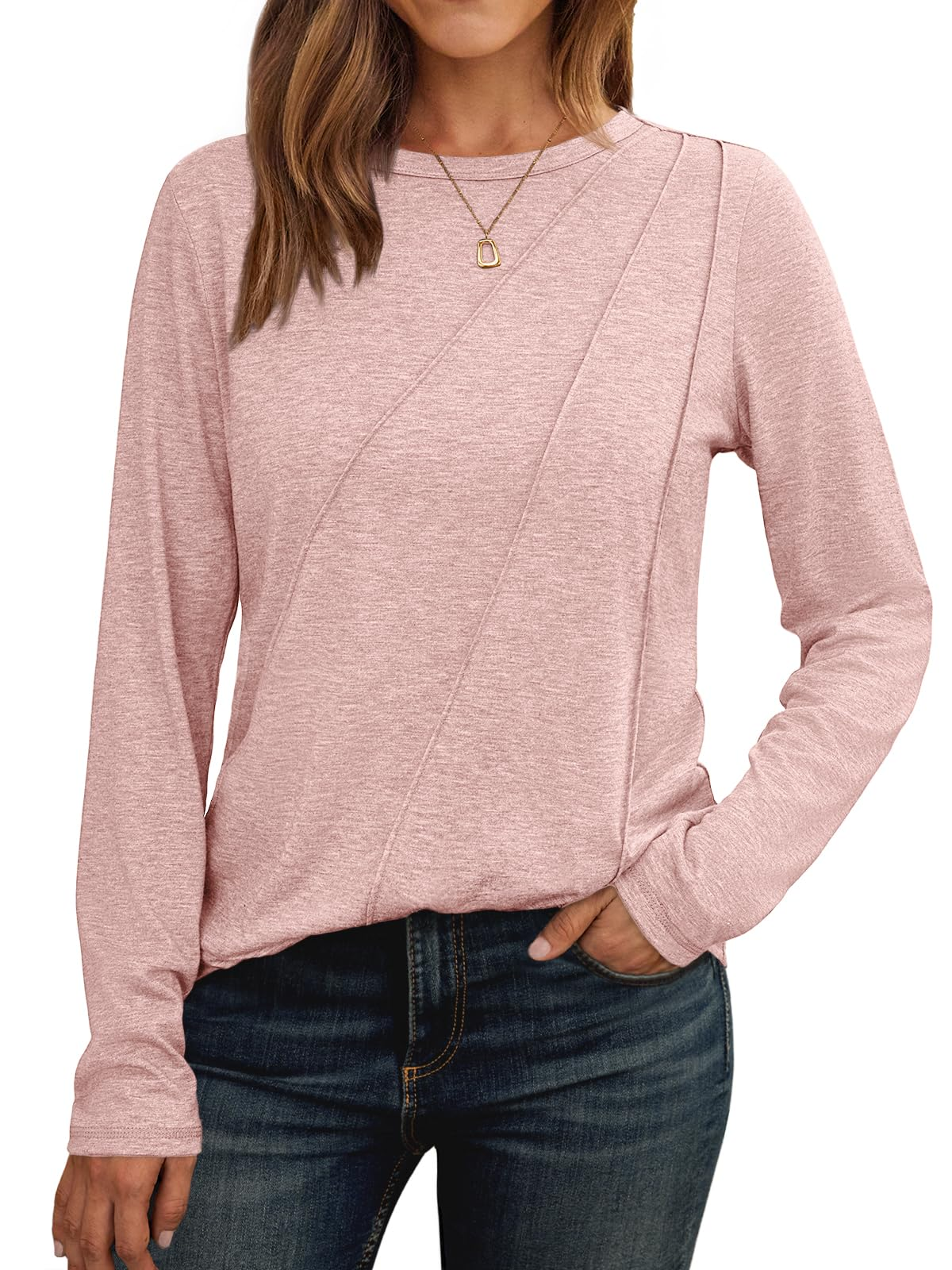 Womens Pleated Long Sleeve Tunic Tops