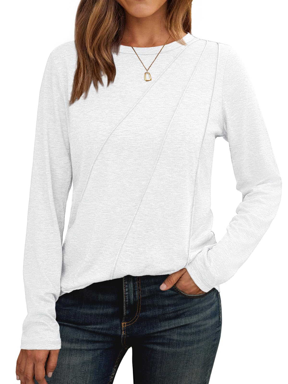 Womens Pleated Long Sleeve Tunic Tops