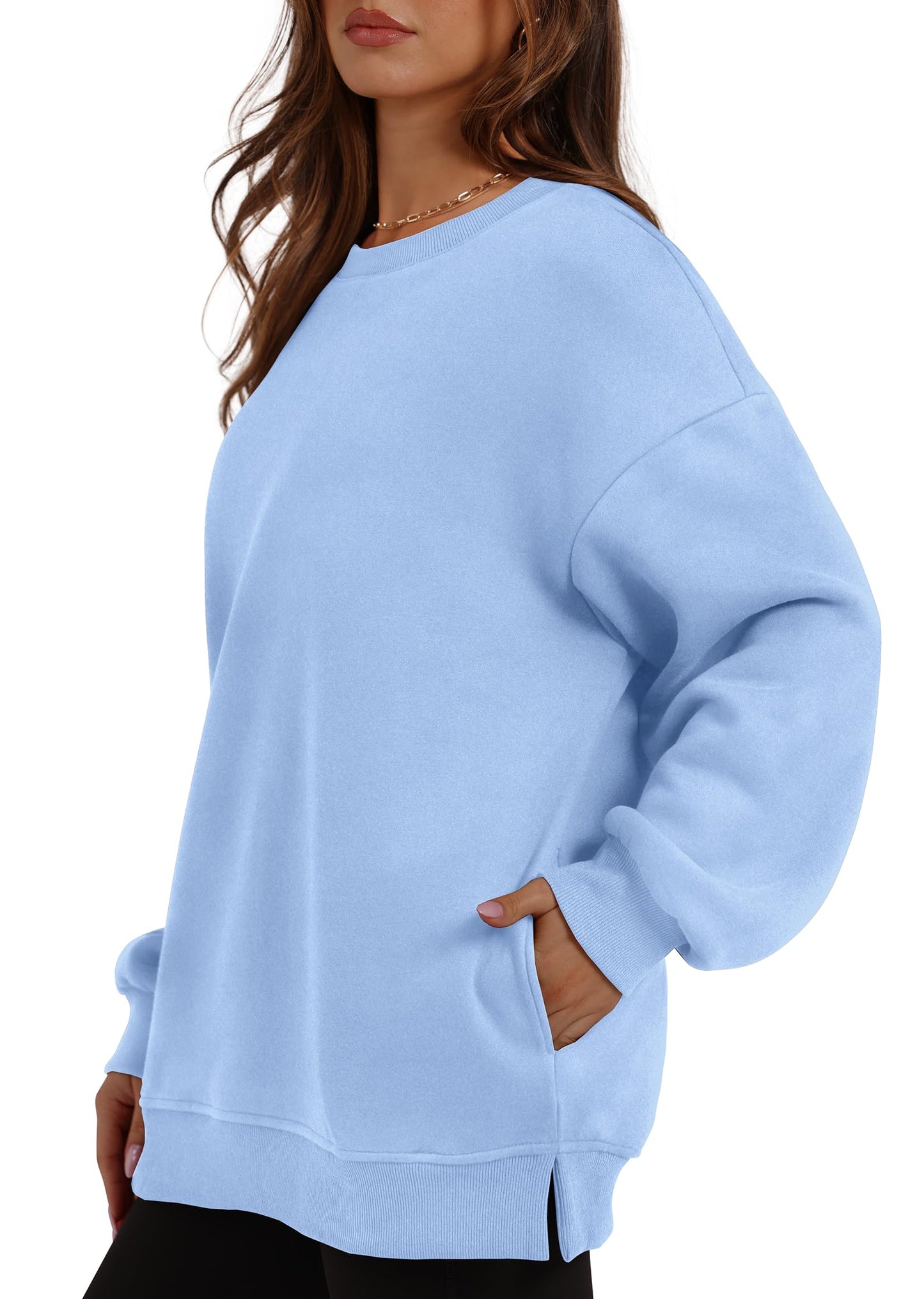 Women's Oversized Fleece Pullover with Hidden Pockets Buy 2 Free Shipping