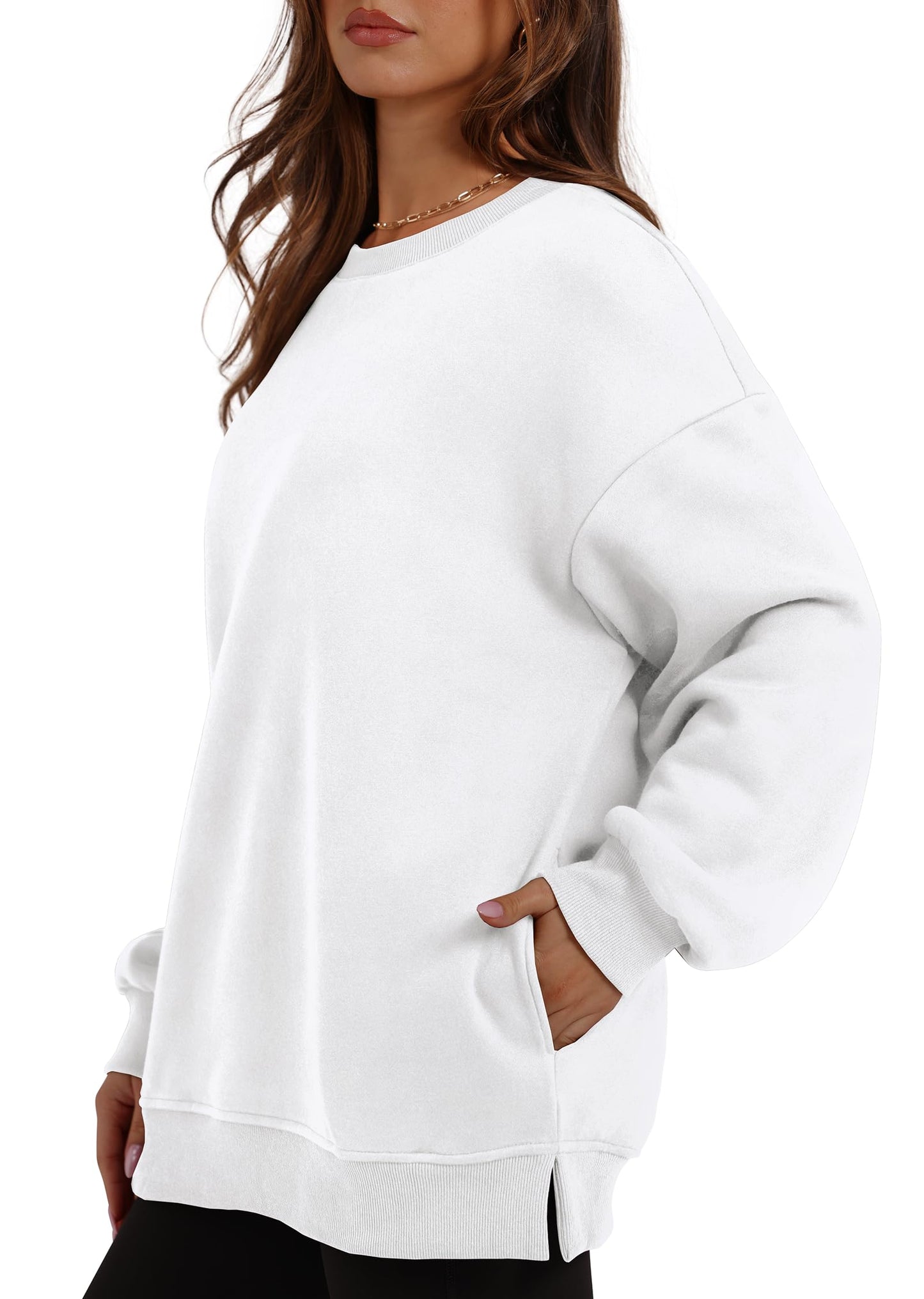 Women's Oversized Fleece Pullover with Hidden Pockets Buy 2 Free Shipping
