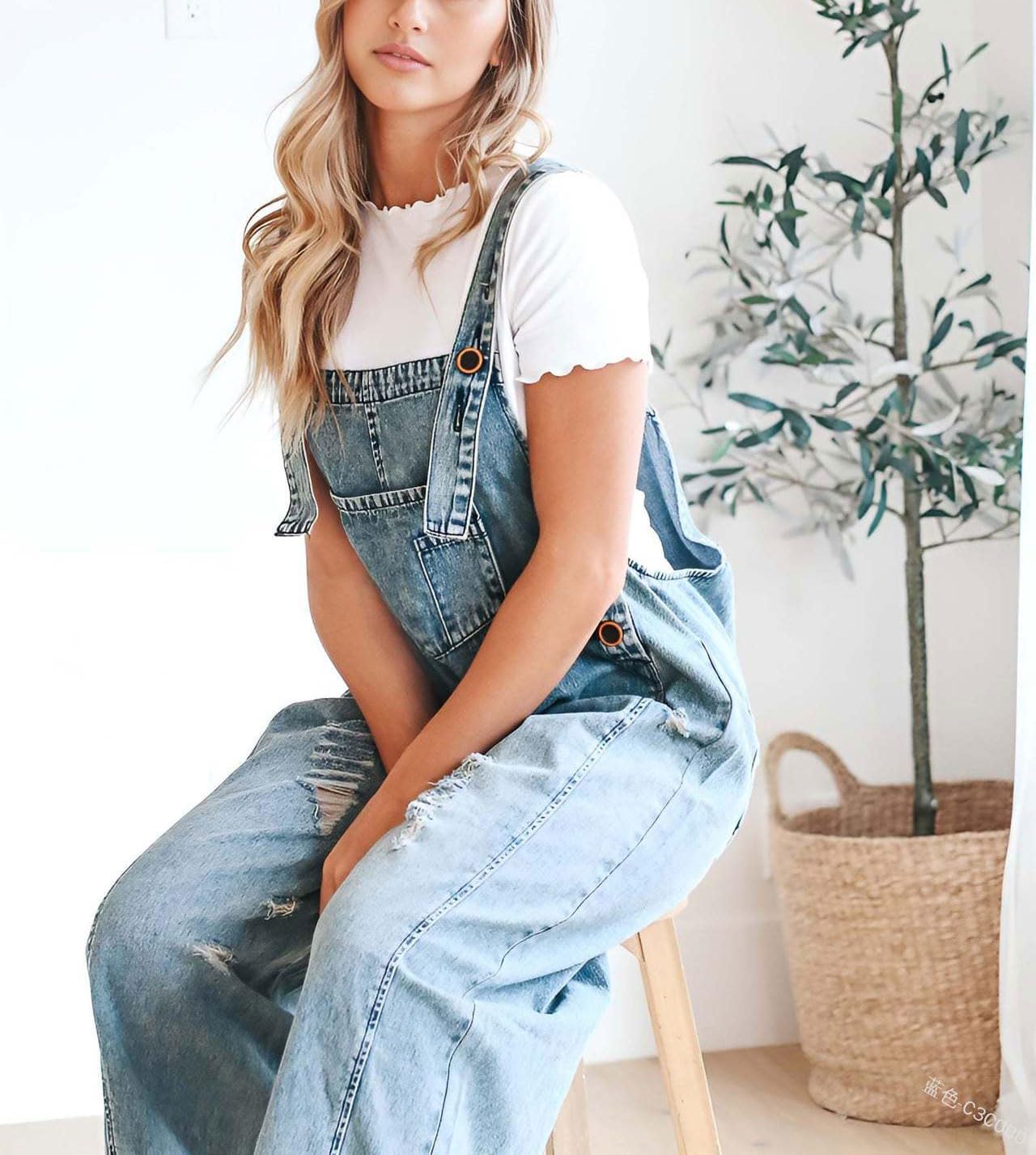 ✨Loose Fit Adjustable Strap Distressed Denim Bib Overalls(buy 2 free shipping!!!)