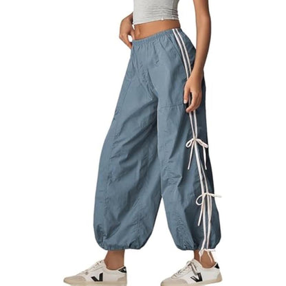 ✨ Women's Parachute Pants Elastic High Waist Full Twist Hiking Cargo Pants(Buy 2 Free Shipping!!)