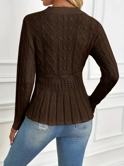 ✨Women's Chunky Knit Crew Neck Long Sleeve Knit Top (Buy 2 Free Shipping)