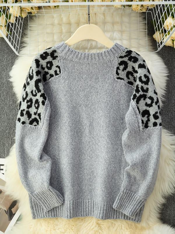 Women's Leopard Print Patchwork Sweater (Buy 2 Free Shipping)