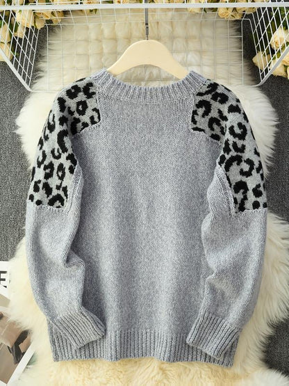 Women's Leopard Print Patchwork Sweater (Buy 2 Free Shipping)