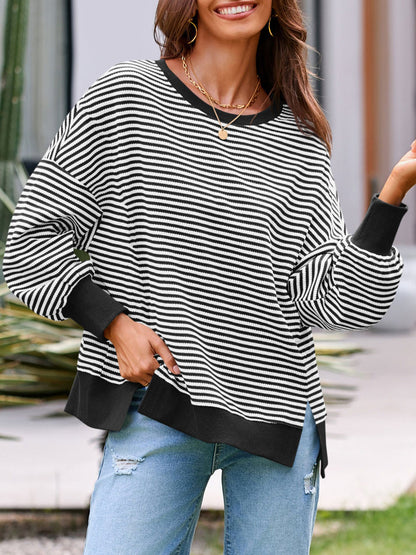 Women's Oversized Striped Sweatshirt (Buy 2 Free Shipping)
